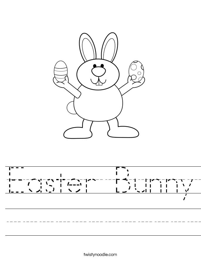 Easter Bunny Worksheet - Twisty Noodle
