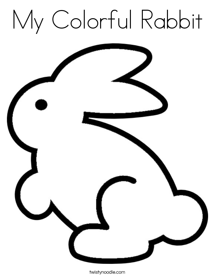 My Colorful Rabbit Coloring Page - Twisty Noodle