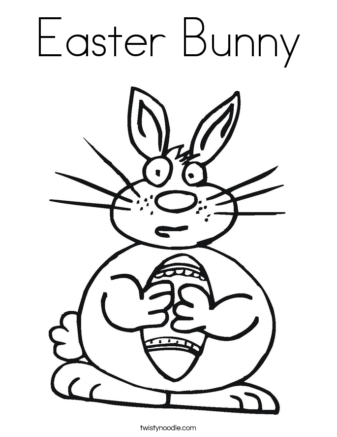 Easter Bunny Coloring Page - Twisty Noodle