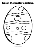 Color the Easter egg blue Coloring Page