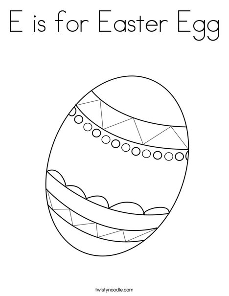 E is for Easter Egg Coloring Page Twisty Noodle