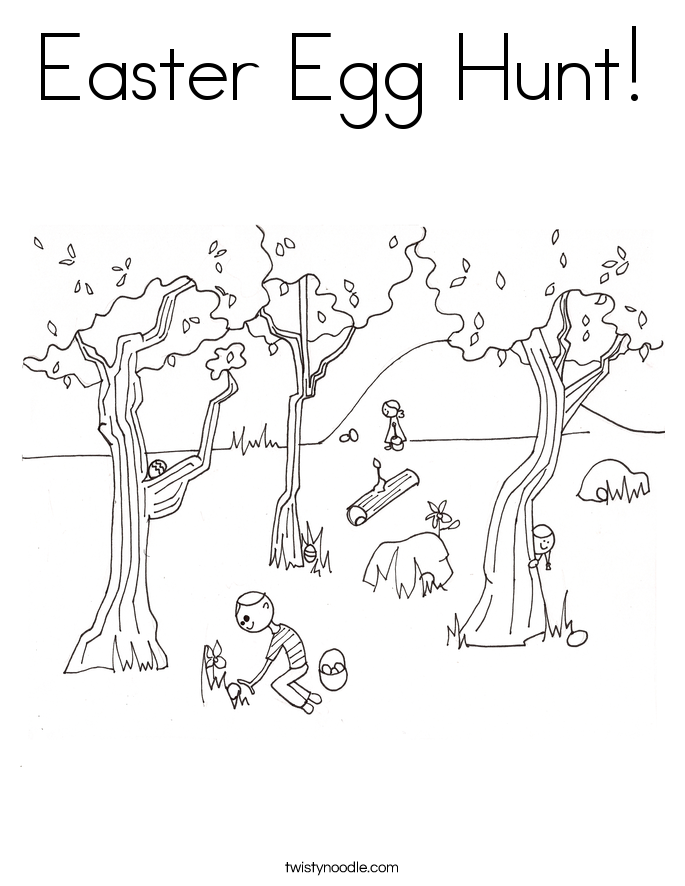 Easter Egg Hunt Coloring Page - Twisty Noodle