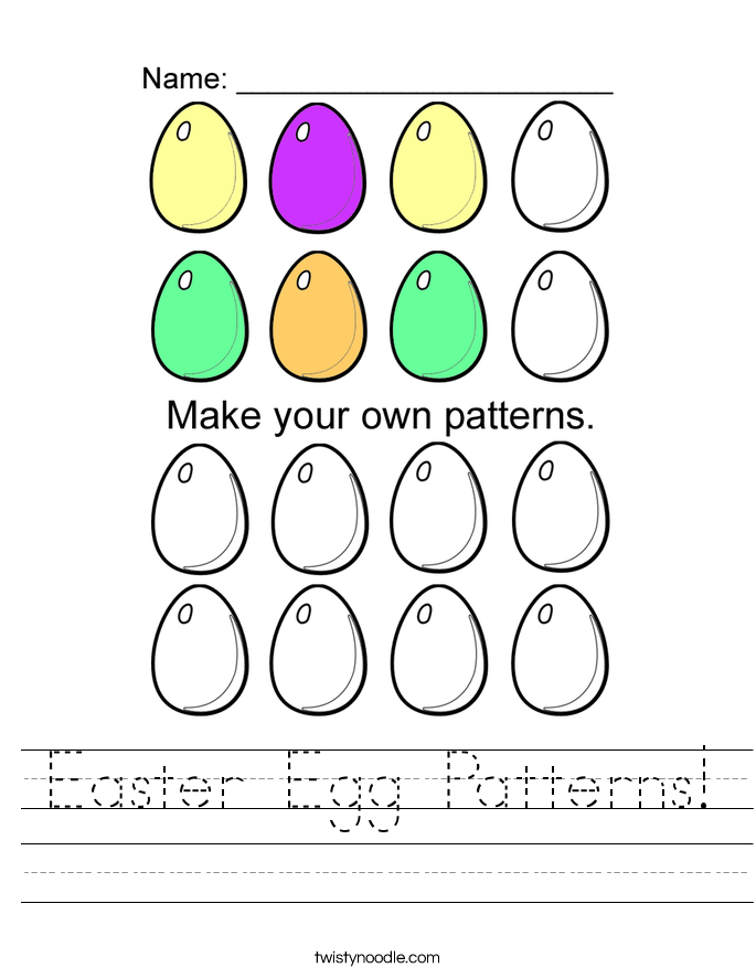 Egg Pattern Worksheet | easter egg patterns worksheet twisty noodle Egg Pattern Worksheet | easter egg patterns worksheet twisty noodle