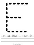 Trace the Letter E Handwriting Sheet
