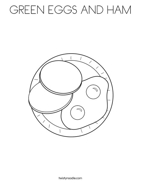 GREEN EGGS AND HAM Coloring Page - Twisty Noodle