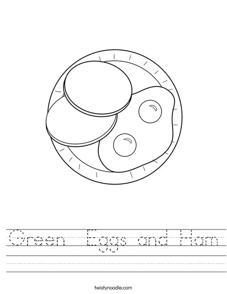 Green Eggs and Ham Worksheet - Twisty Noodle