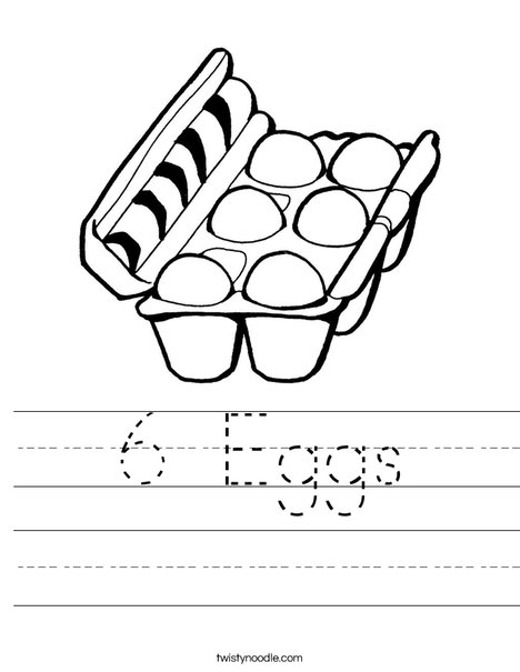 6 Eggs Worksheet - Twisty Noodle