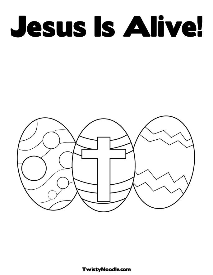 Easter Eggs with a Cross Coloring Page