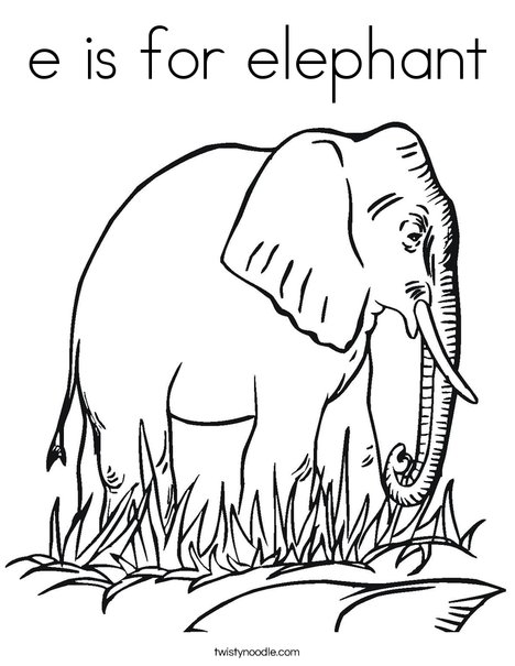 e elephant coloring pages - photo #23