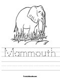 Mammouth Worksheet
