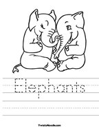 Elephants Handwriting Sheet
