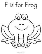 f is for frog coloring page