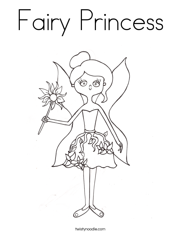 Coloring Pages Princess Fairies : Fairy princess coloring page twisty noodle Coloring Pages Princess Fairies : Fairy princess coloring page twisty noodle