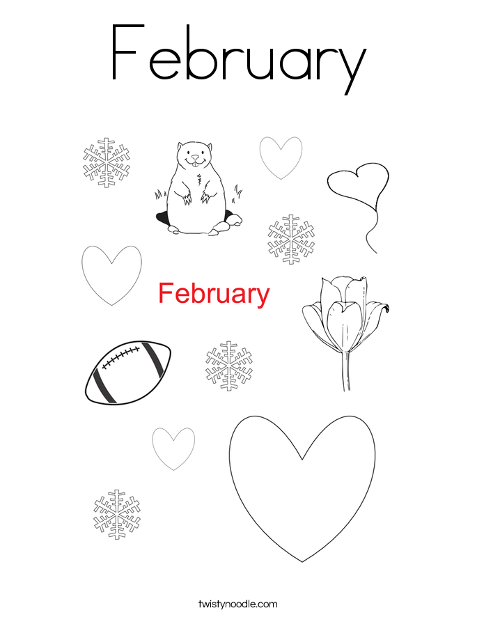 February Coloring Pages - Twisty Noodle February Coloring Pages - Twisty Noodle