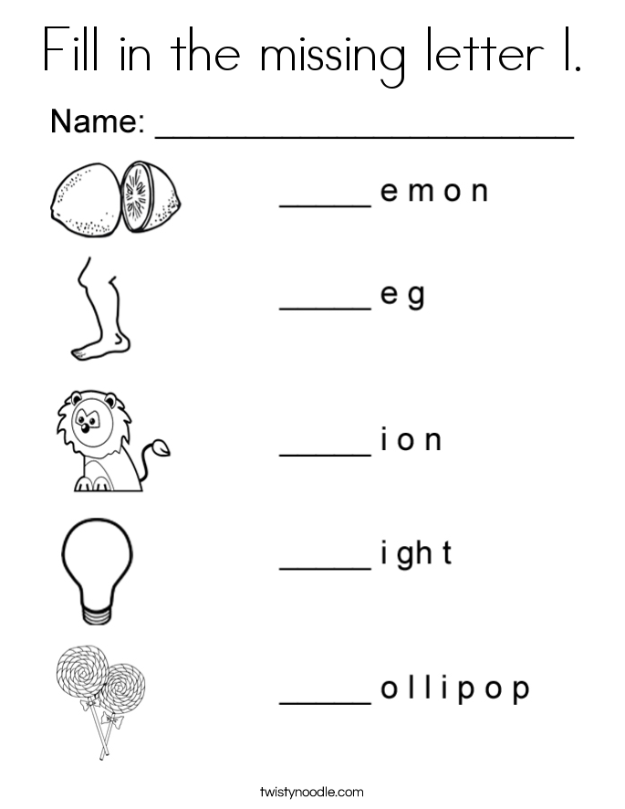 fill in the missing letter l coloring page twisty noodle letter l coloring sheets