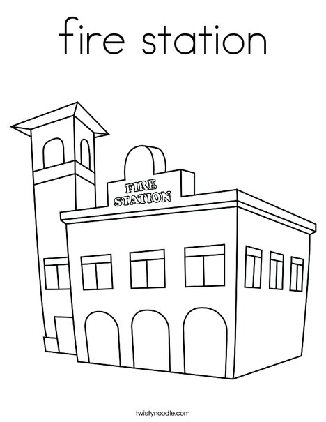 fire station Coloring Page Twisty Noodle