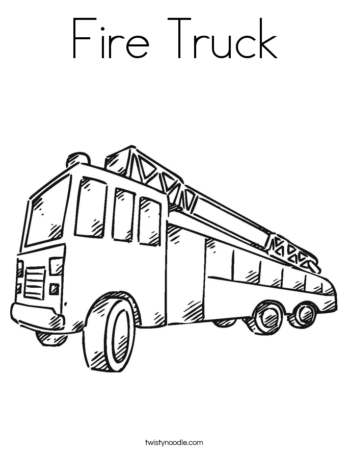 Fire Truck Coloring Page - Twisty Noodle