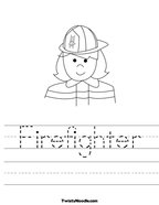 Firefighter Handwriting Sheet