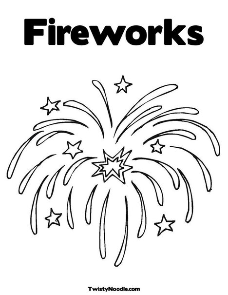 Fireworks Coloring Page