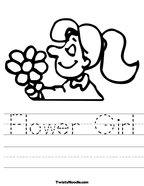 Flower Girl Handwriting Sheet