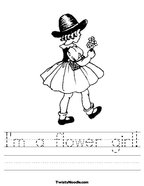 I'm a flower girl Handwriting Sheet