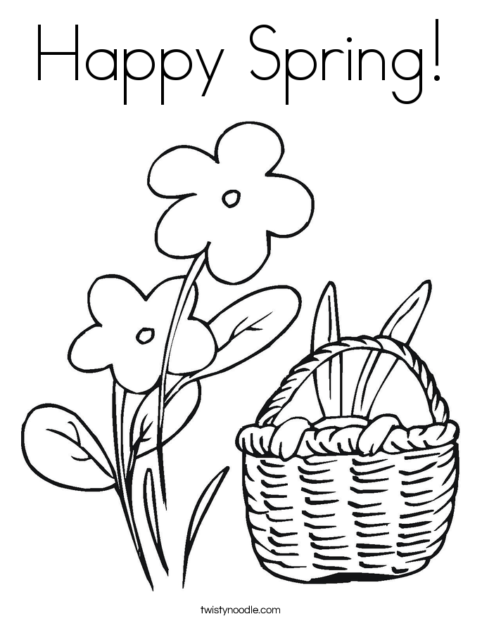 Happy Spring Coloring Page Twisty Noodle