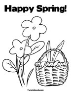 Happy Spring Coloring Page