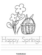Happy Spring Handwriting Sheet