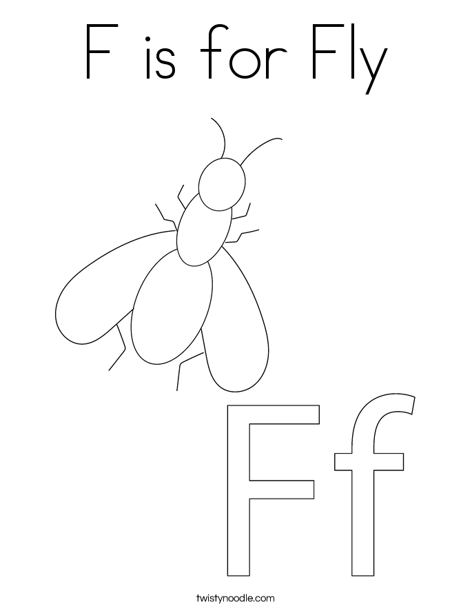 F Is For Fly Coloring Page Twisty Noodle F Is For Fly Coloring Page Twisty Noodle