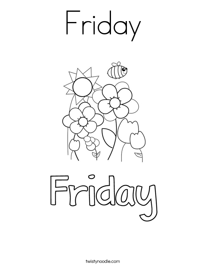 Friday Coloring Page - Twisty Noodle