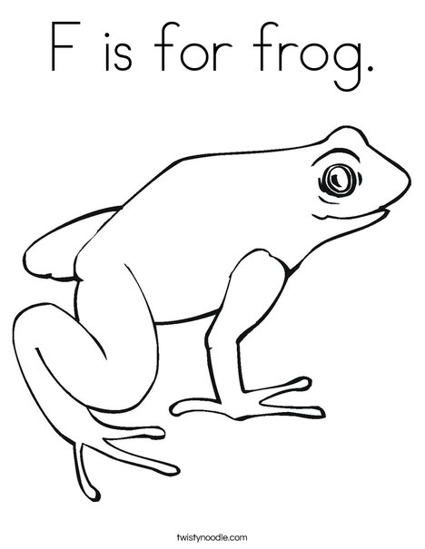 F is for frog Coloring Page - Twisty Noodle