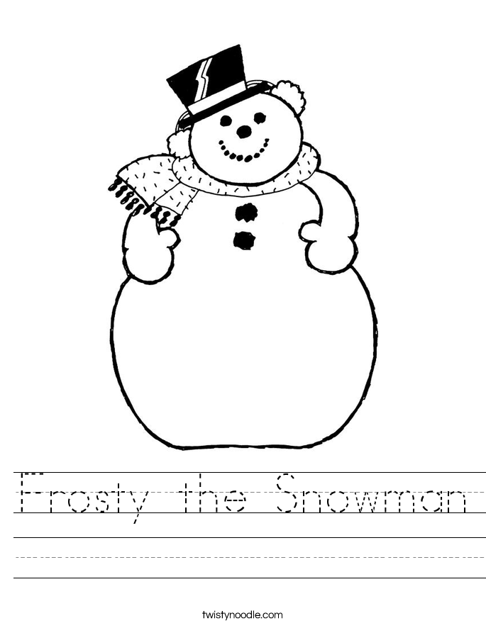 Frosty the Snowman Worksheet Twisty Noodle