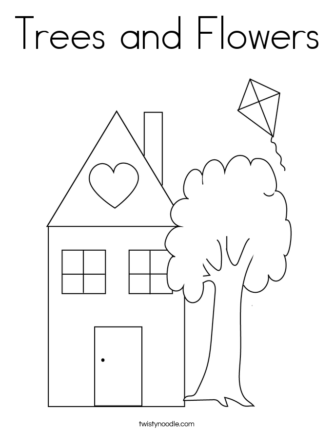coloring pages trees plants and flowers trees and flowers coloring page twisty noodle coloring pages trees plants and flowers trees and flowers coloring page twisty noodle