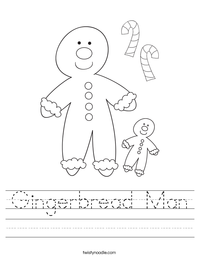 Gingerbread Man Worksheet - Twisty Noodle