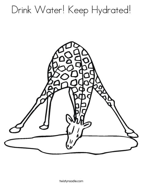Drink Water Keep Hydrated Coloring Page - Twisty Noodle Drink Water Keep Hydrated Coloring Page - Twisty Noodle