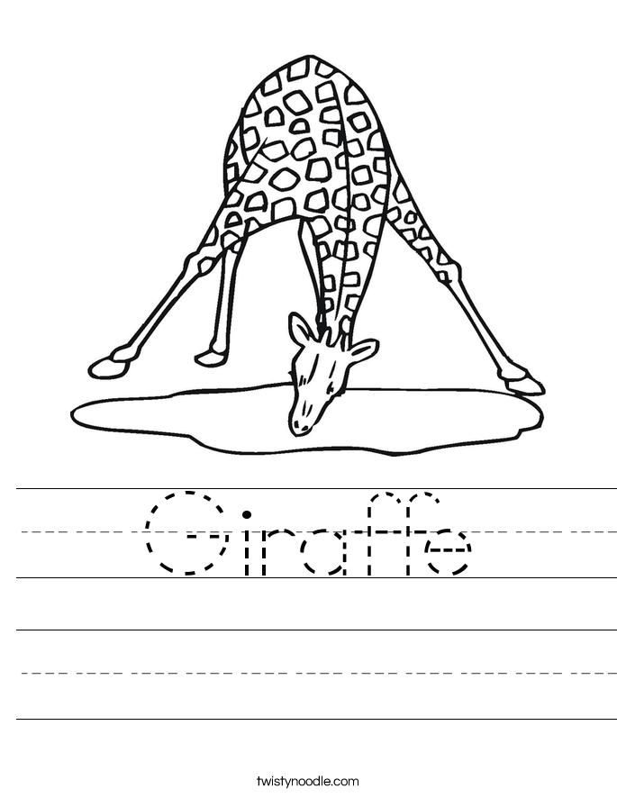 Giraffe Worksheet - Twisty Noodle