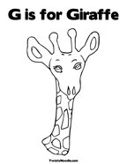G is for Giraffe Coloring Page