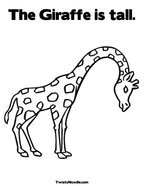The Giraffe is tall Coloring Page