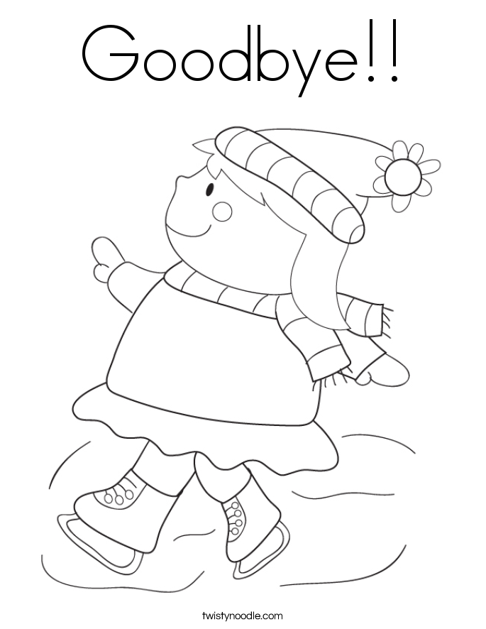 Goodbye Coloring Page - Twisty Noodle