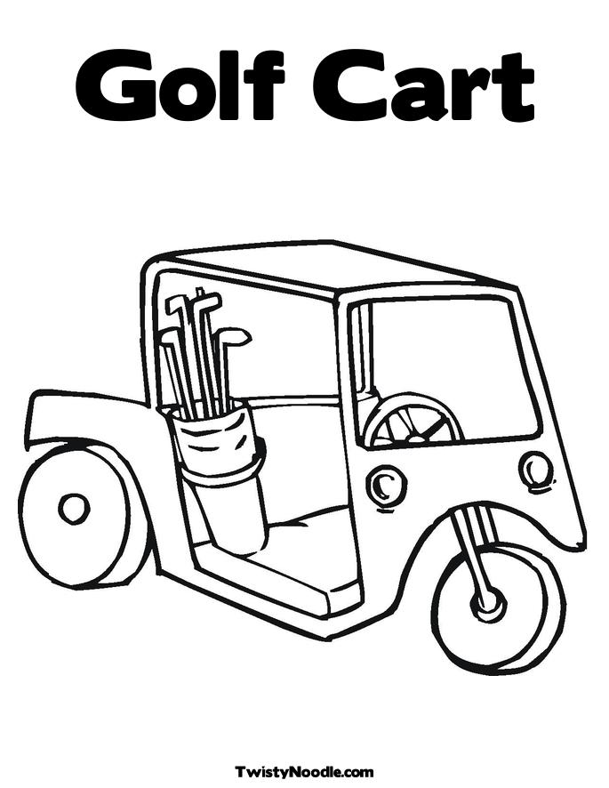 Golf Cart 2 Coloring Page