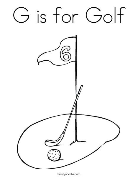 G is for Golf Coloring Page - Twisty Noodle