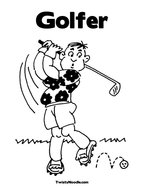 Golfer Coloring Page