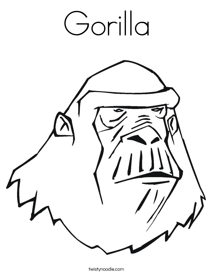 Gorilla Coloring Page - Twisty Noodle