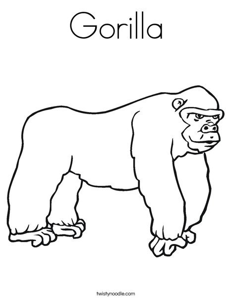 Gorilla Coloring Page - Twisty Noodle