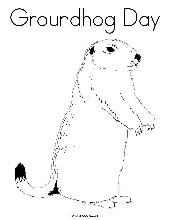 Groundhog Day Coloring Page - Twisty Noodle