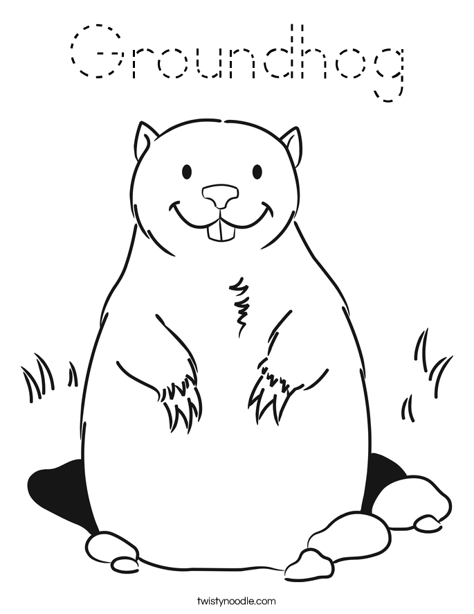 Printable Groundhog Outline Printable World Holiday