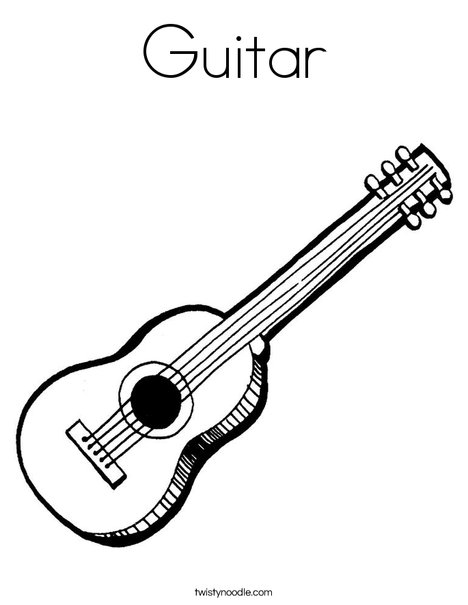 Guitar Coloring Page - Twisty Noodle
