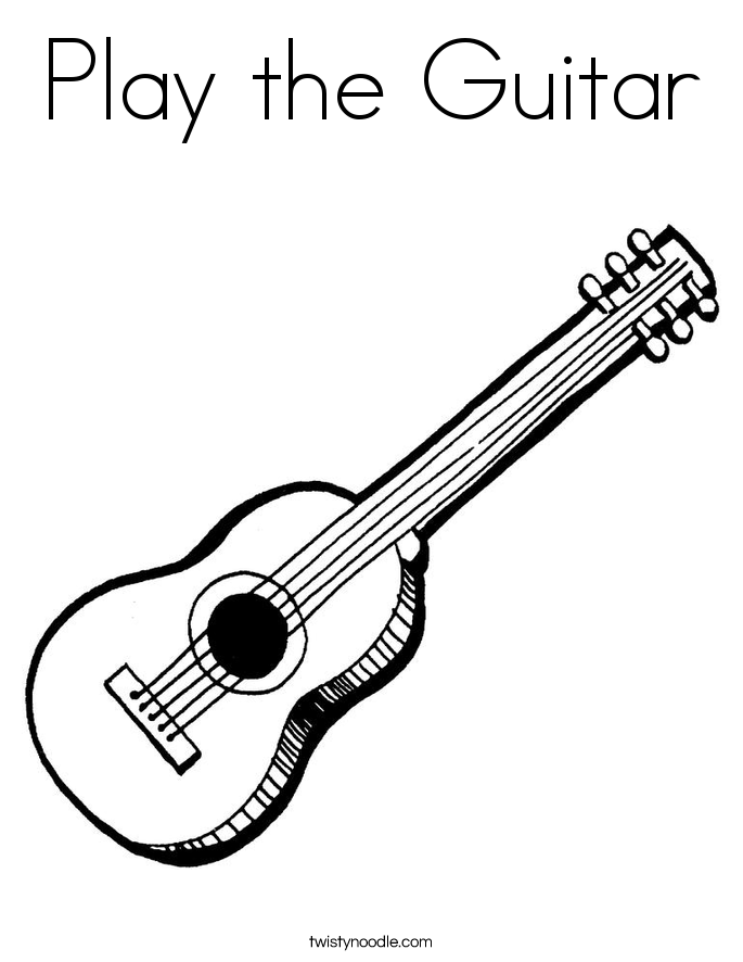 Play The Guitar Coloring Page