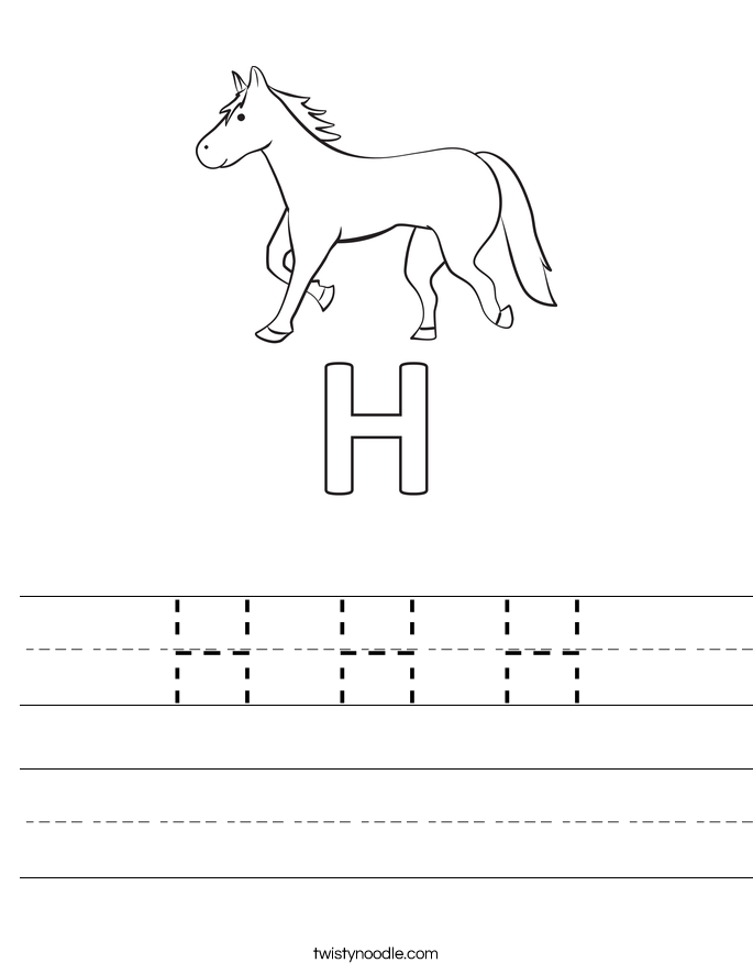 Printables Letter H Worksheets letter h worksheets twisty noodle handwriting sheet