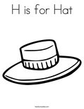 change template h is for hat coloring page
